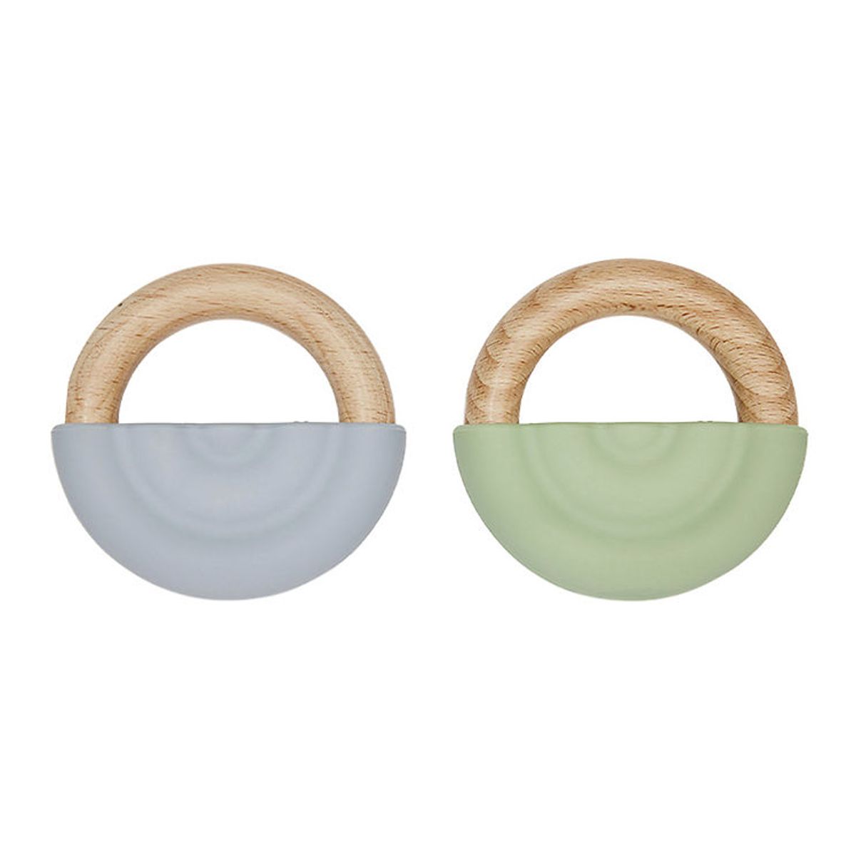 OYOY Bidering - Rainbow Teether - 2-pak - Dusty Blue/Green