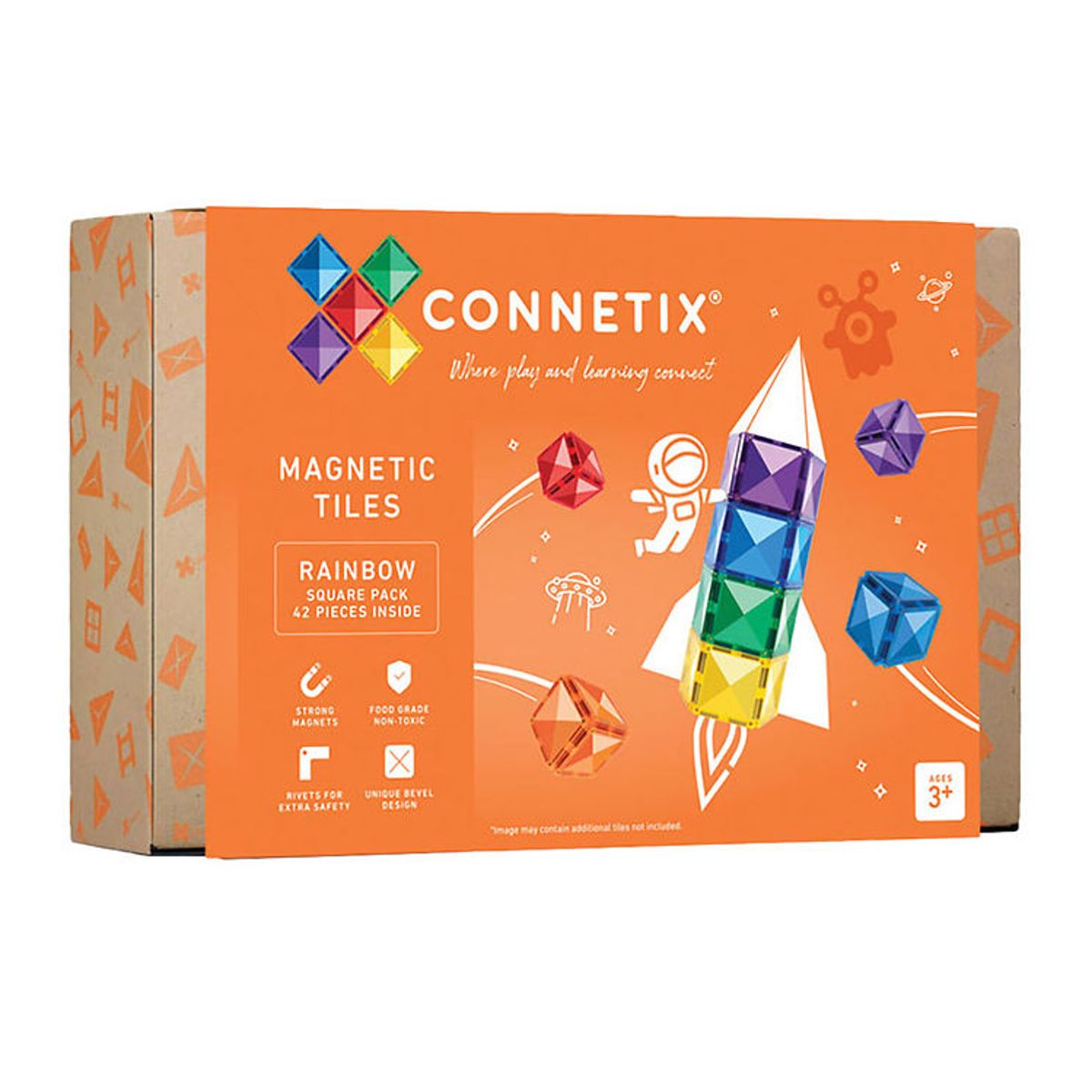 Connetix Magnetsæt - 42 Dele - Rainbow Square