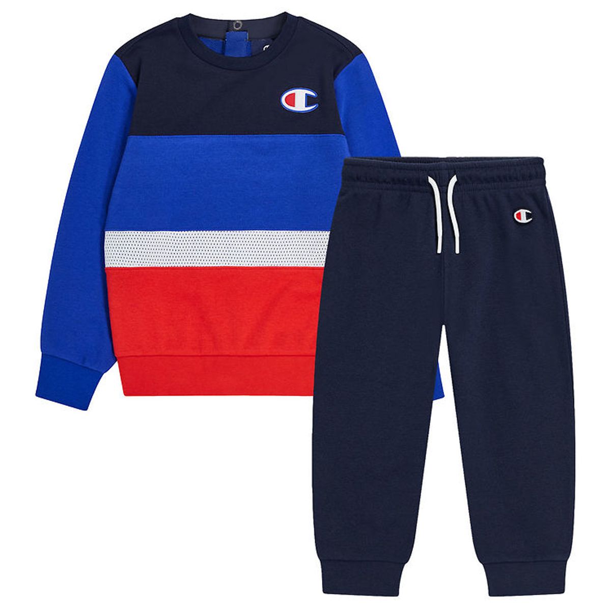 Champion Sweatsæt - Sweatshirt/Sweatpants - Blå/Rød/Hvid