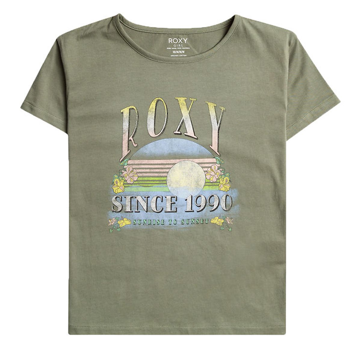 Roxy T-shirt - Purple Hearts - Agave Green