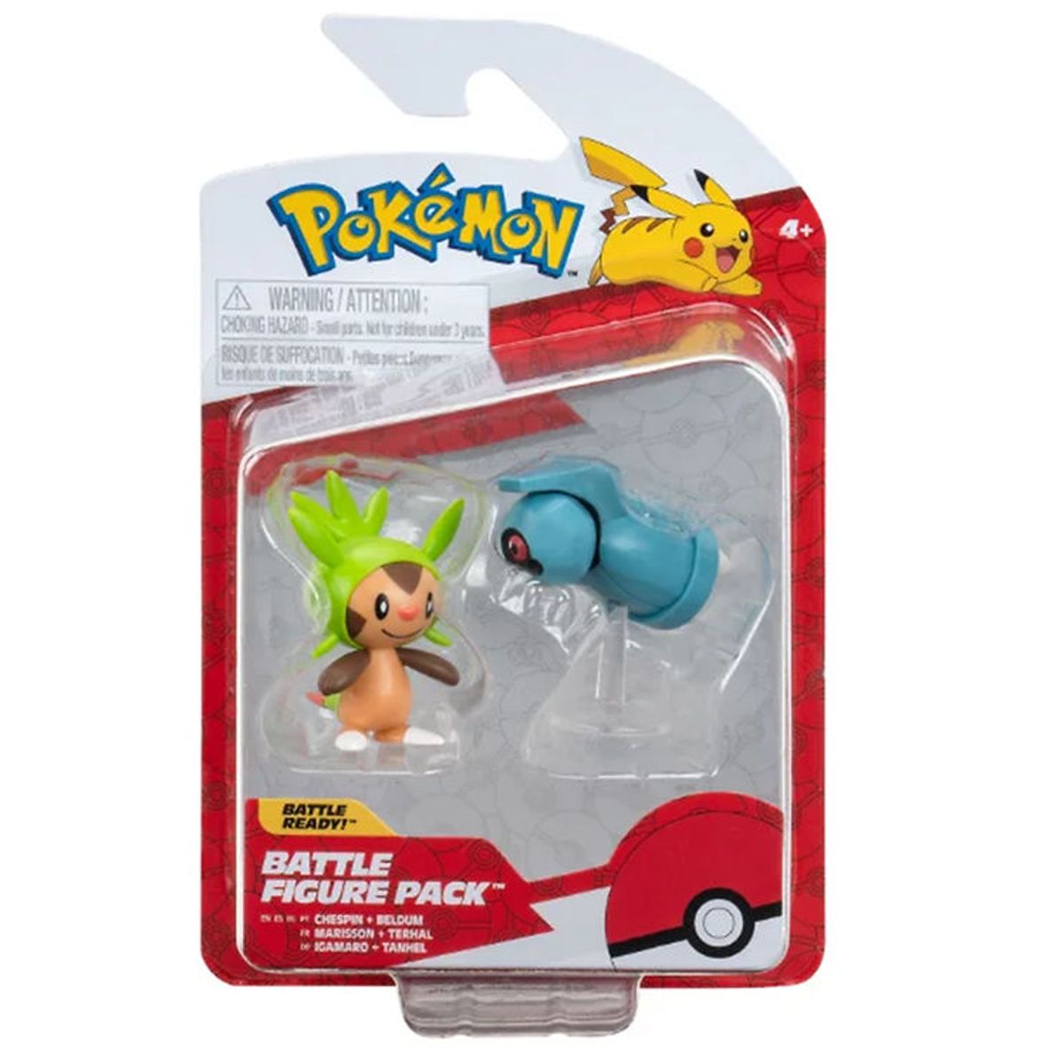 Pokémon Figurer - 2-pak - Battle Figure - Chespin/Beldum