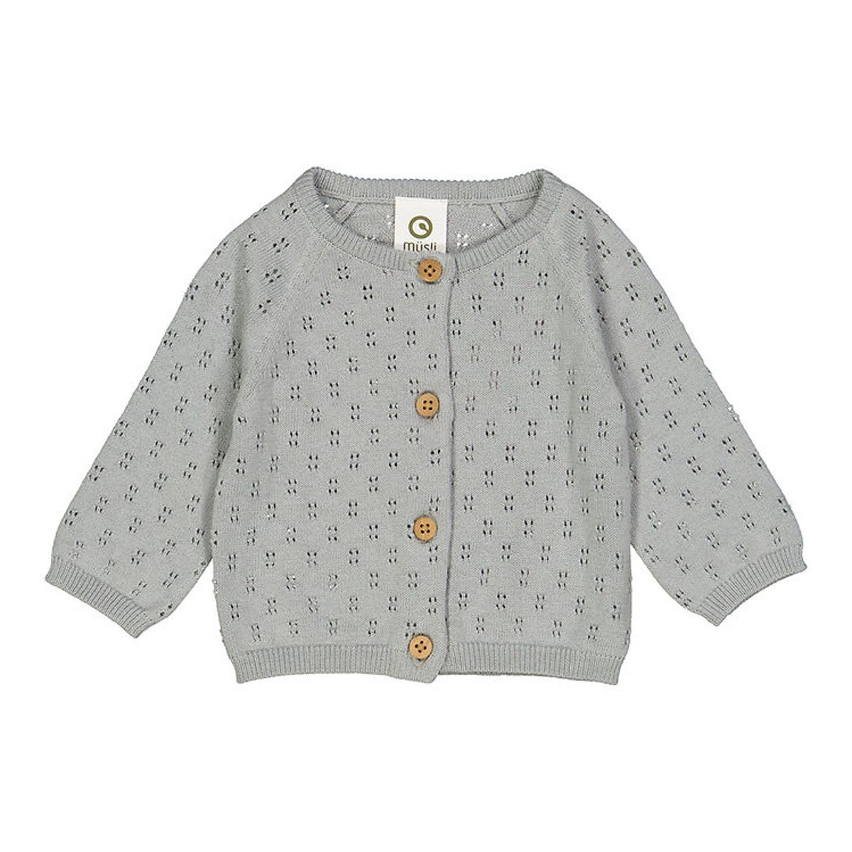 Müsli Cardigan - Strik - Pointelle - Jasmin Blue