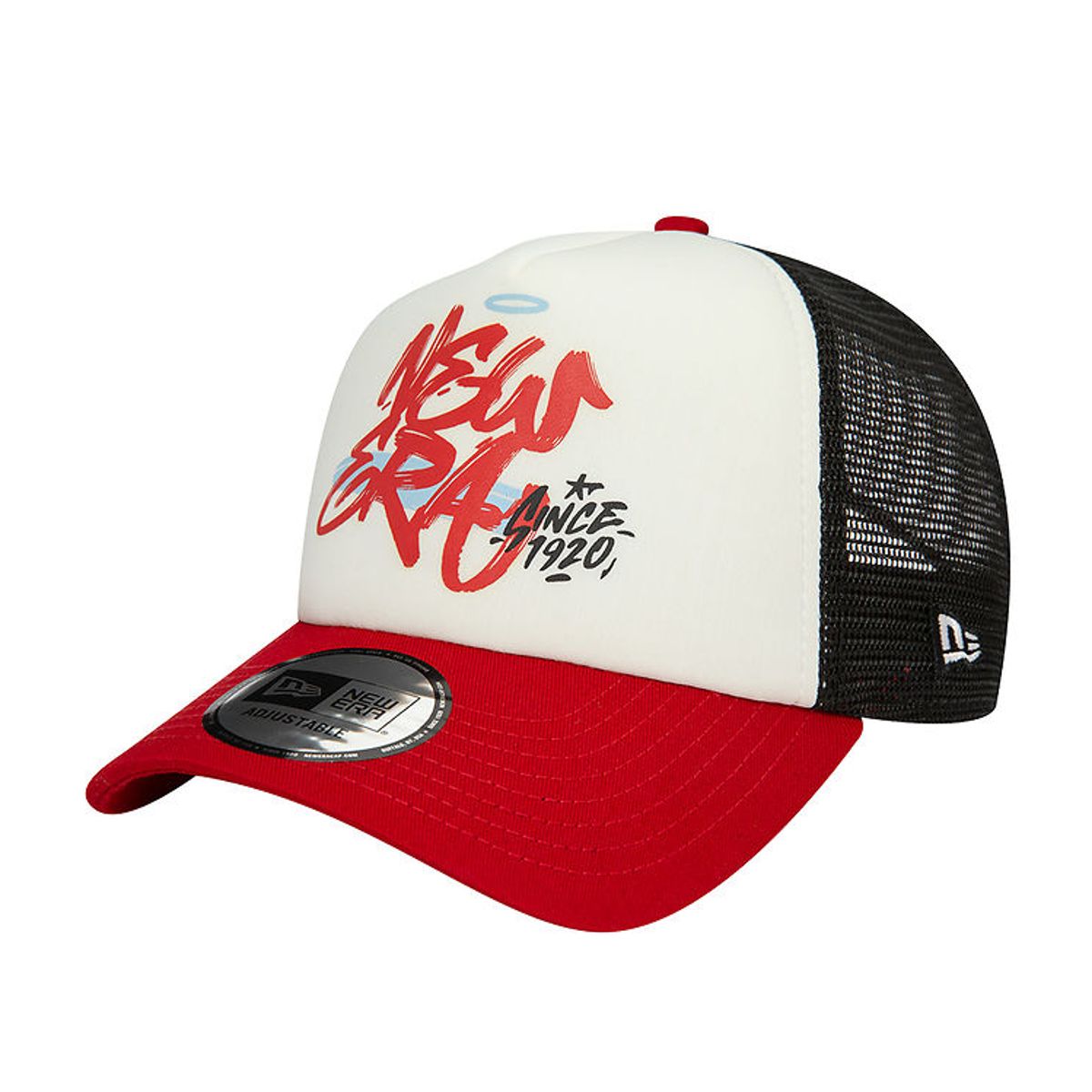 New Era Kasket - Trucker - Rød/Sort/hvid