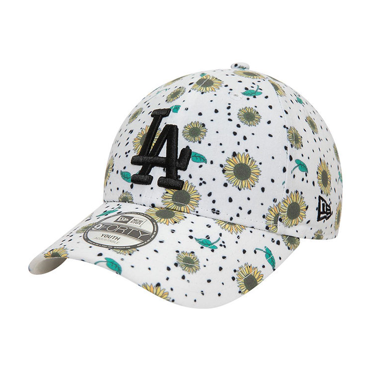 New Era Kasket - 9Forty - Dodgers - Hvid m. Solsikker