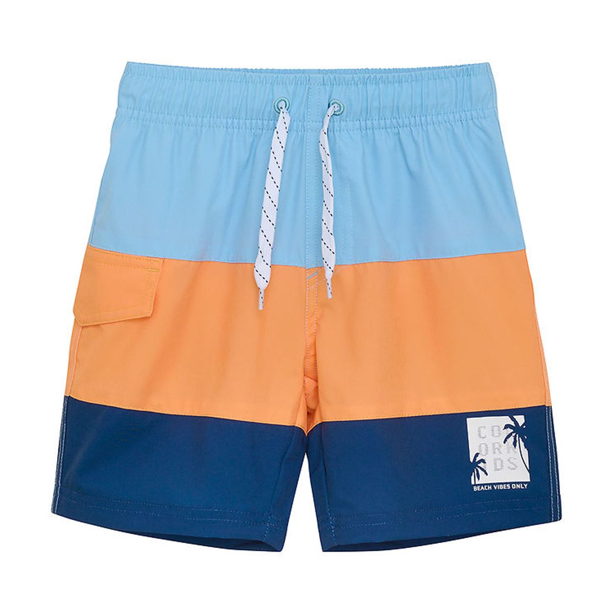 Color Kids Badeshorts - Tangerine/Lyseblå/Navy