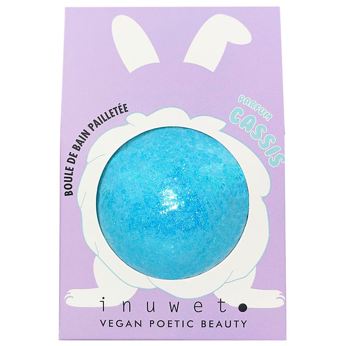 Inuwet Bath Bomb m. Duft - Blackcurrant - Turquoise m. Glimmer