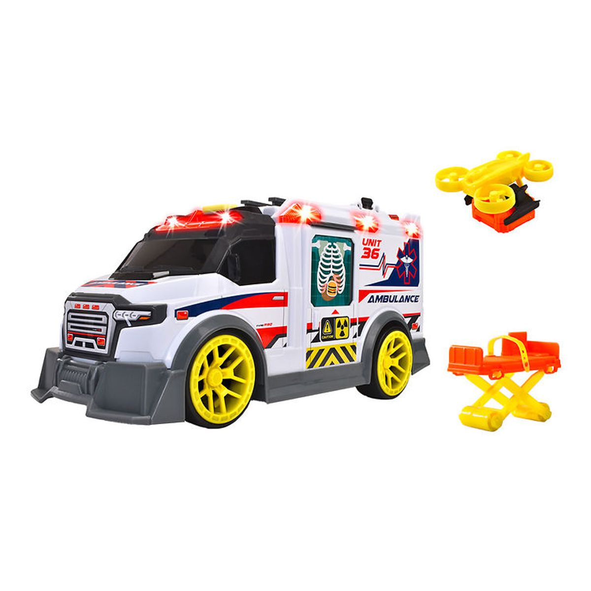 Dickie Toys Bil - Ambulance - Lys/Lyd