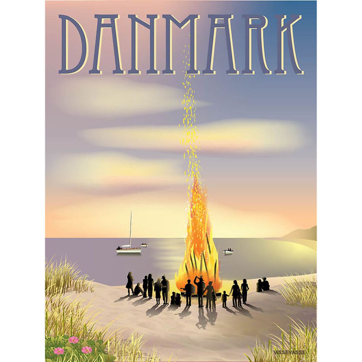 Vissevasse Plakat - 50x70 cm - Danmark - Sankt Hans