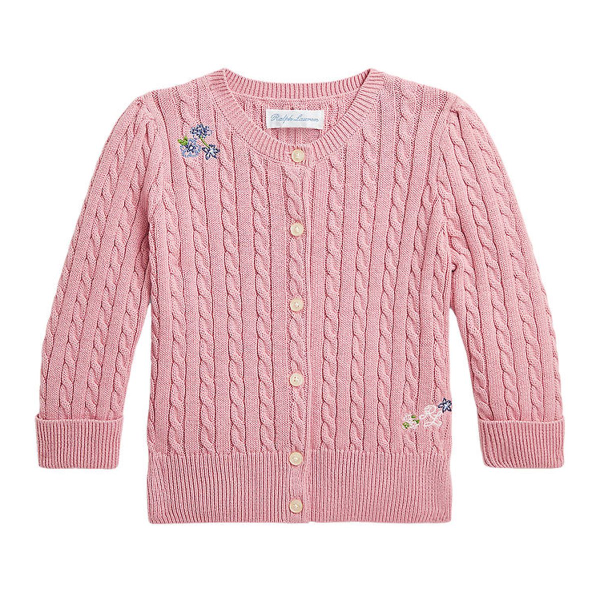 Polo Ralph Lauren Cardigan - Strik - Tickled Pink m. Blomster