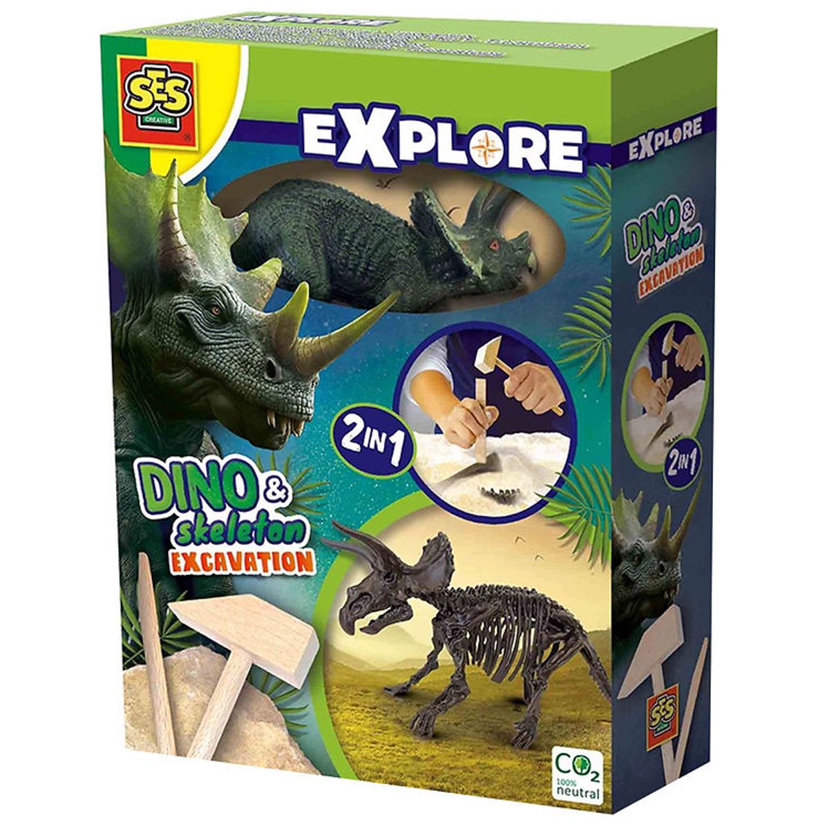 SES Creative Udhug - Explore - Triceratops og Skelet