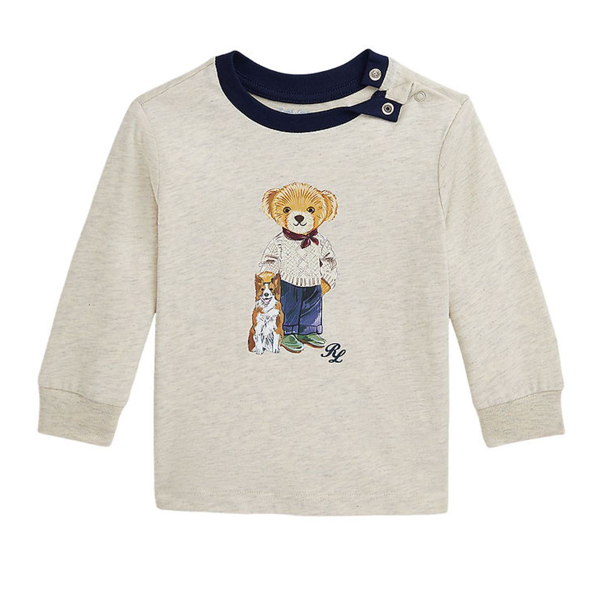 Polo Ralph Lauren Bluse - Beigemeleret m. Bamse