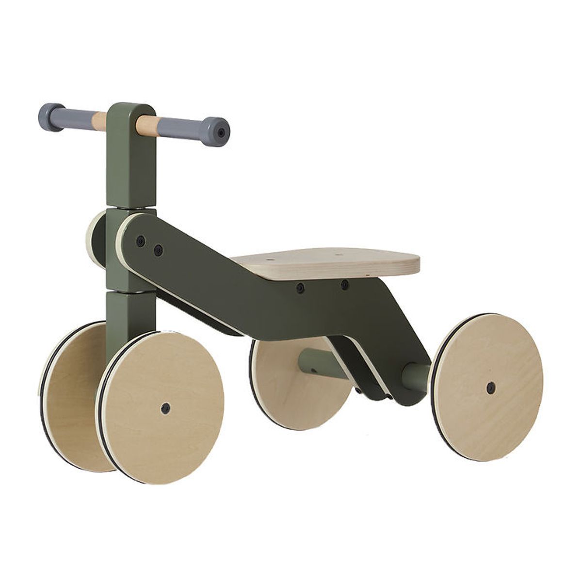 Flexa Løbecykel - Indendørs - Træ - Play - Dusty Green/Birch Ply