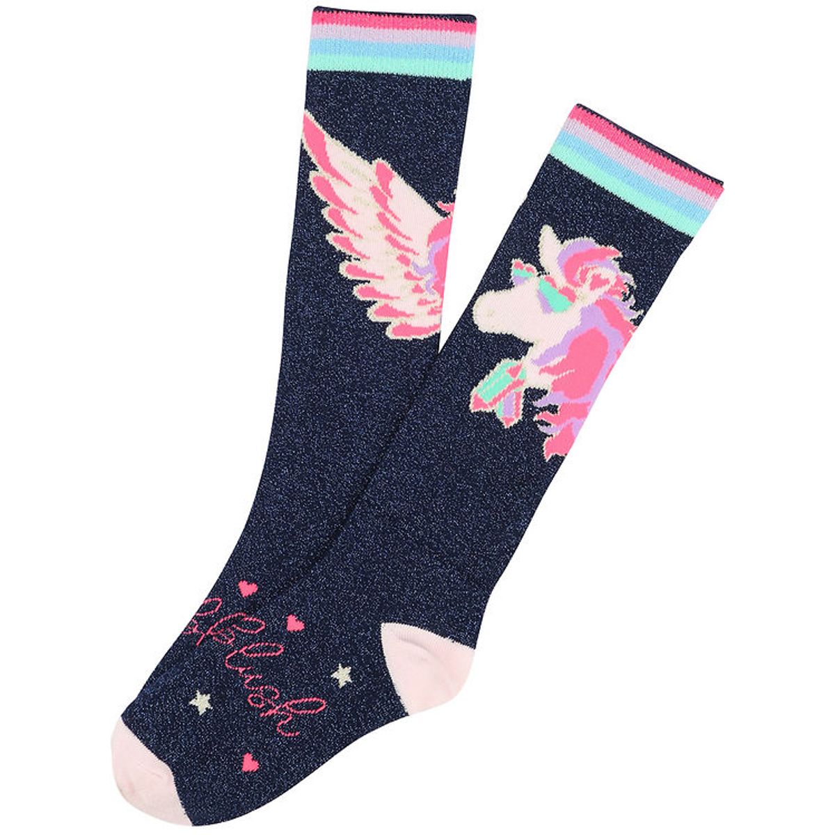 Billieblush Strømper - High Socks - Navy/Glitter