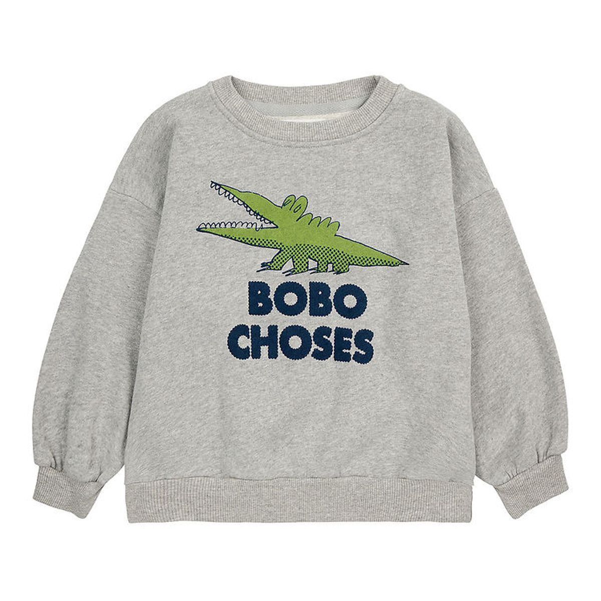 Bobo Choses Sweatshirt - Talking Crocodile - Light Heather Grey