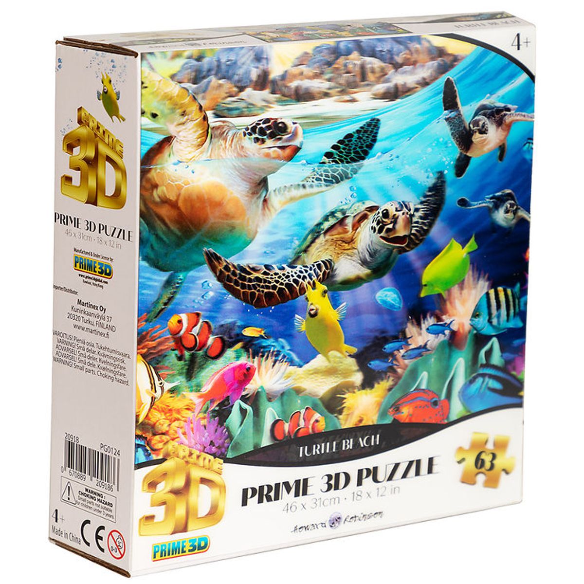 Prime 3D Puzzle Puslespil - 3D - 63 Brikker - Turtle Beach