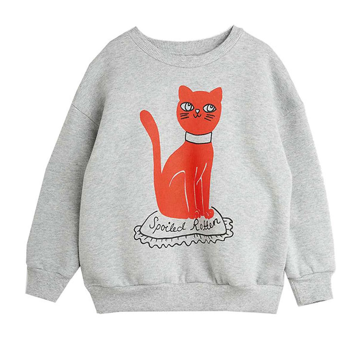 Mini Rodini Sweatshirt - Cat - Grey Melange