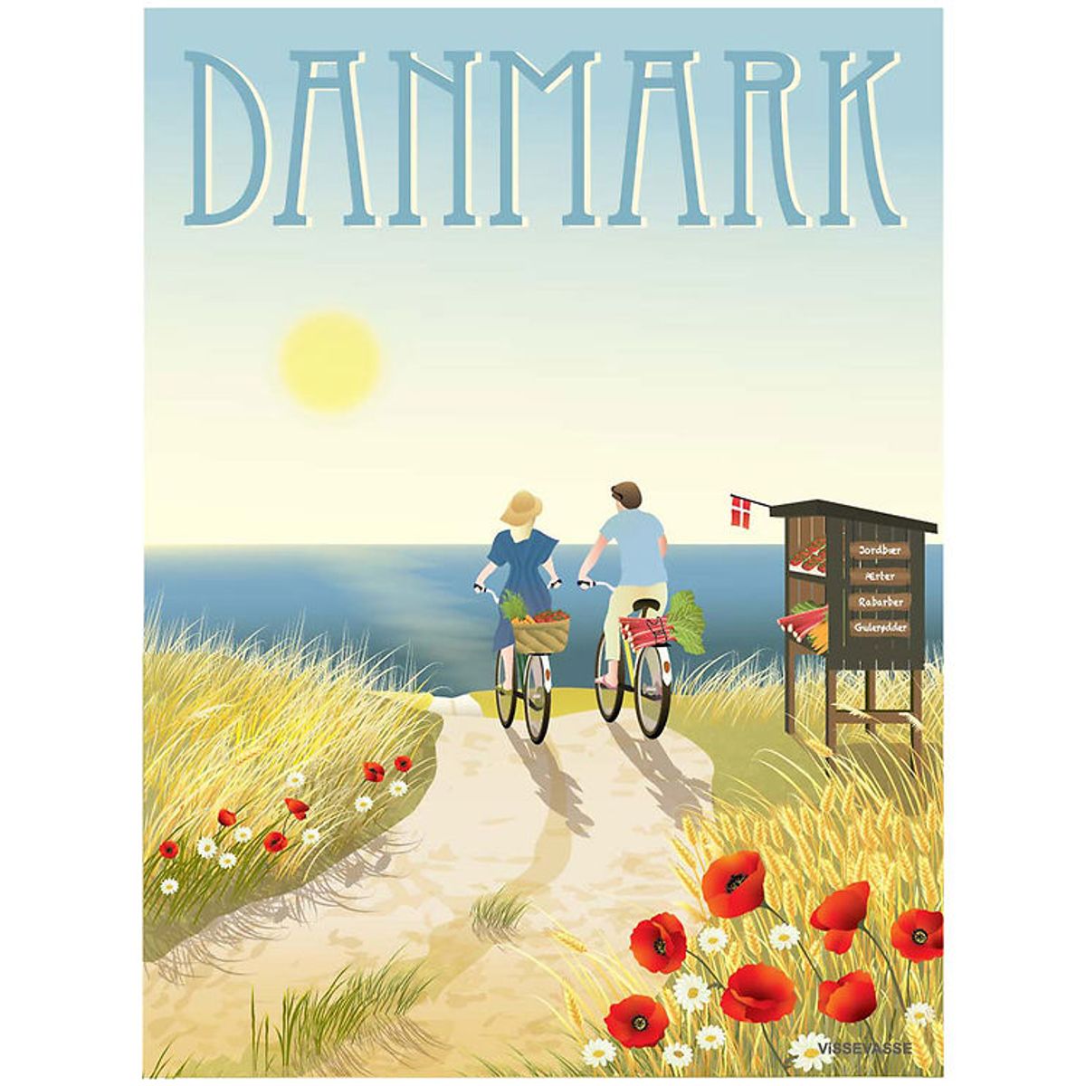 Vissevasse Plakat - 30x40 cm - Danmark - Sommerliv