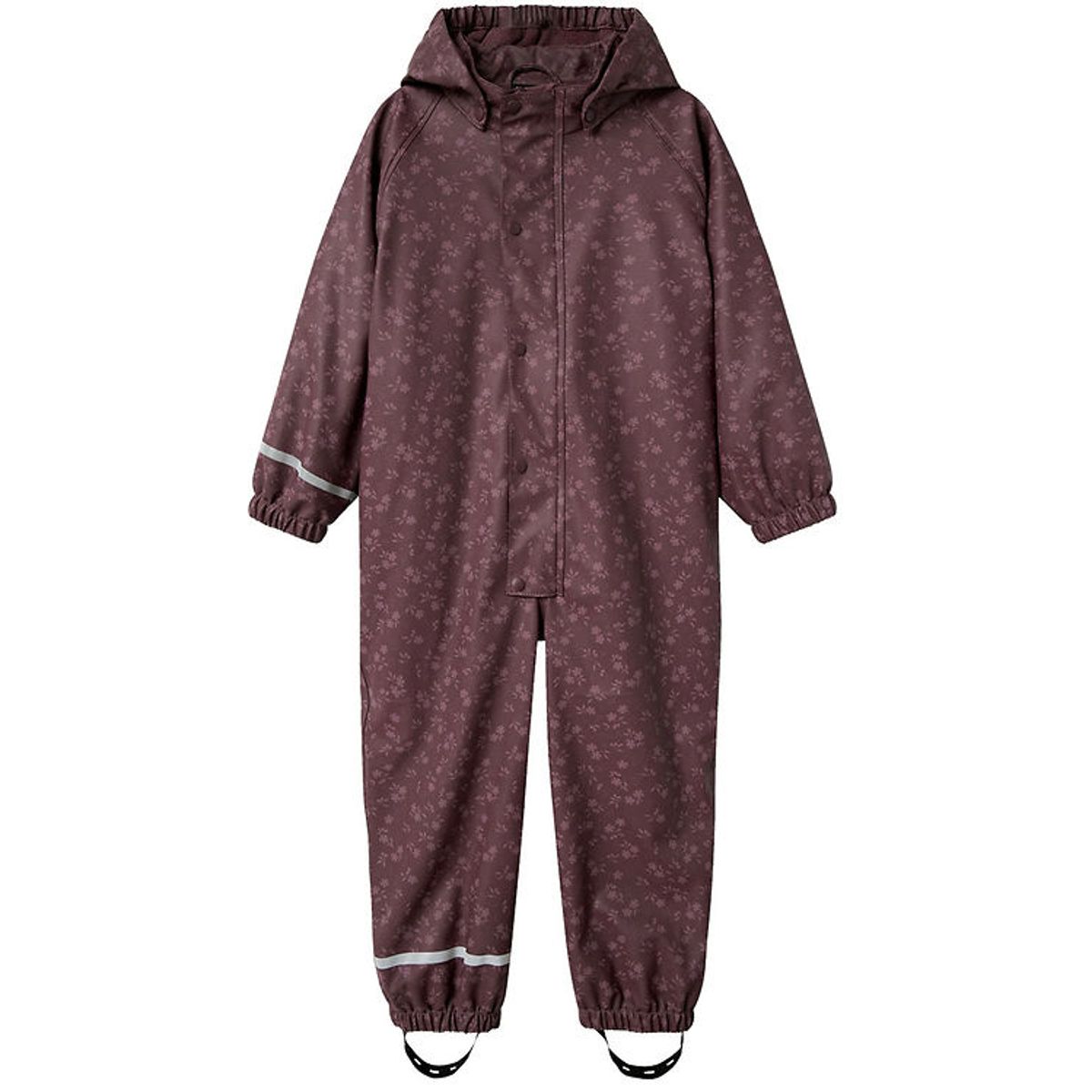 Name It Regndragt m. Fleece - NmfDry10 - Huckleberry m. Blomster