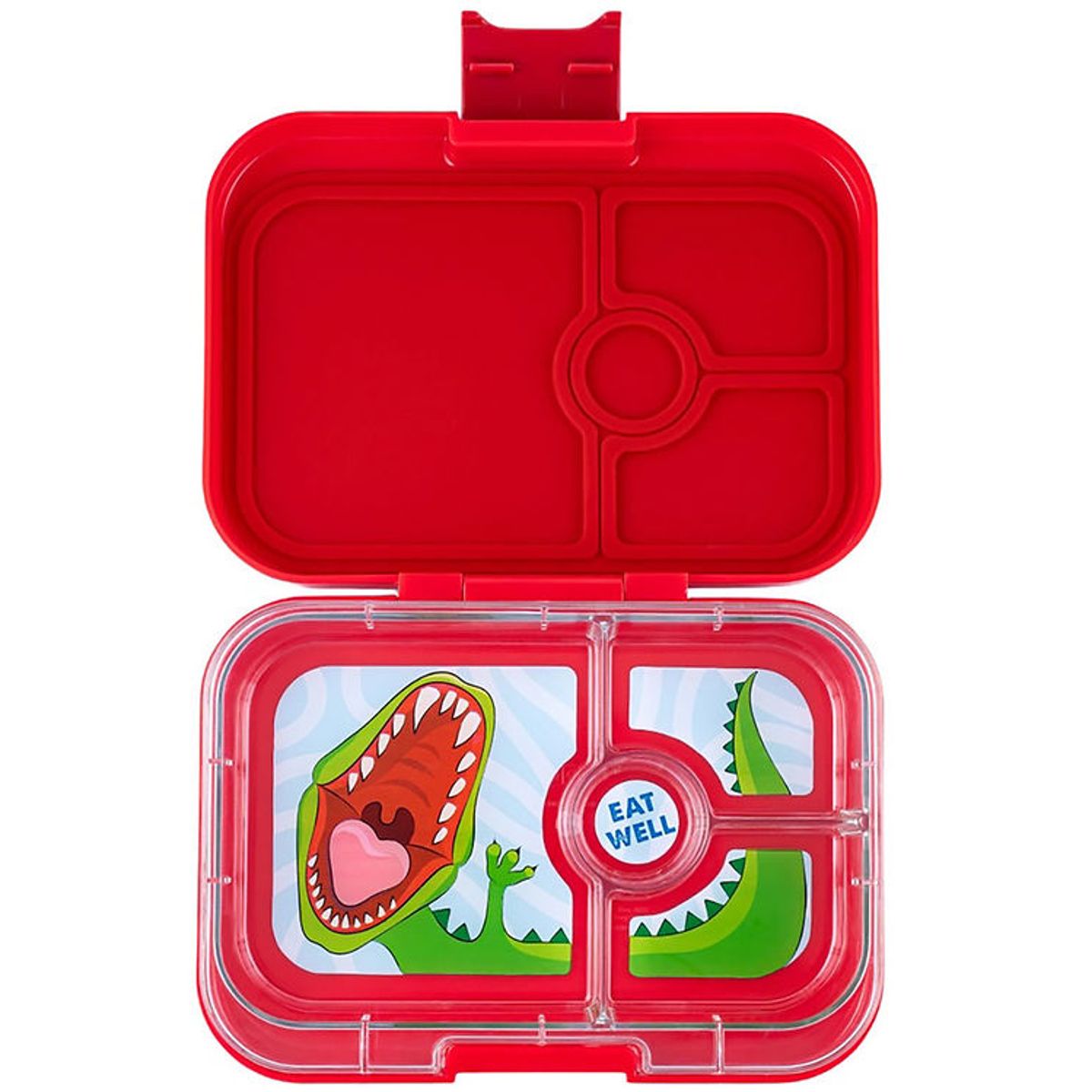 Yumbox Madkasse m. 4 Rum - Bento Panino - Wow Red - Dino Tray