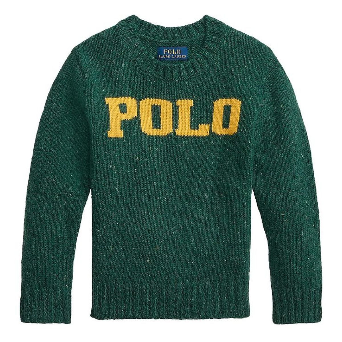 Polo Ralph Lauren Bluse - Uld/Viskose - Forest Green m. Gul