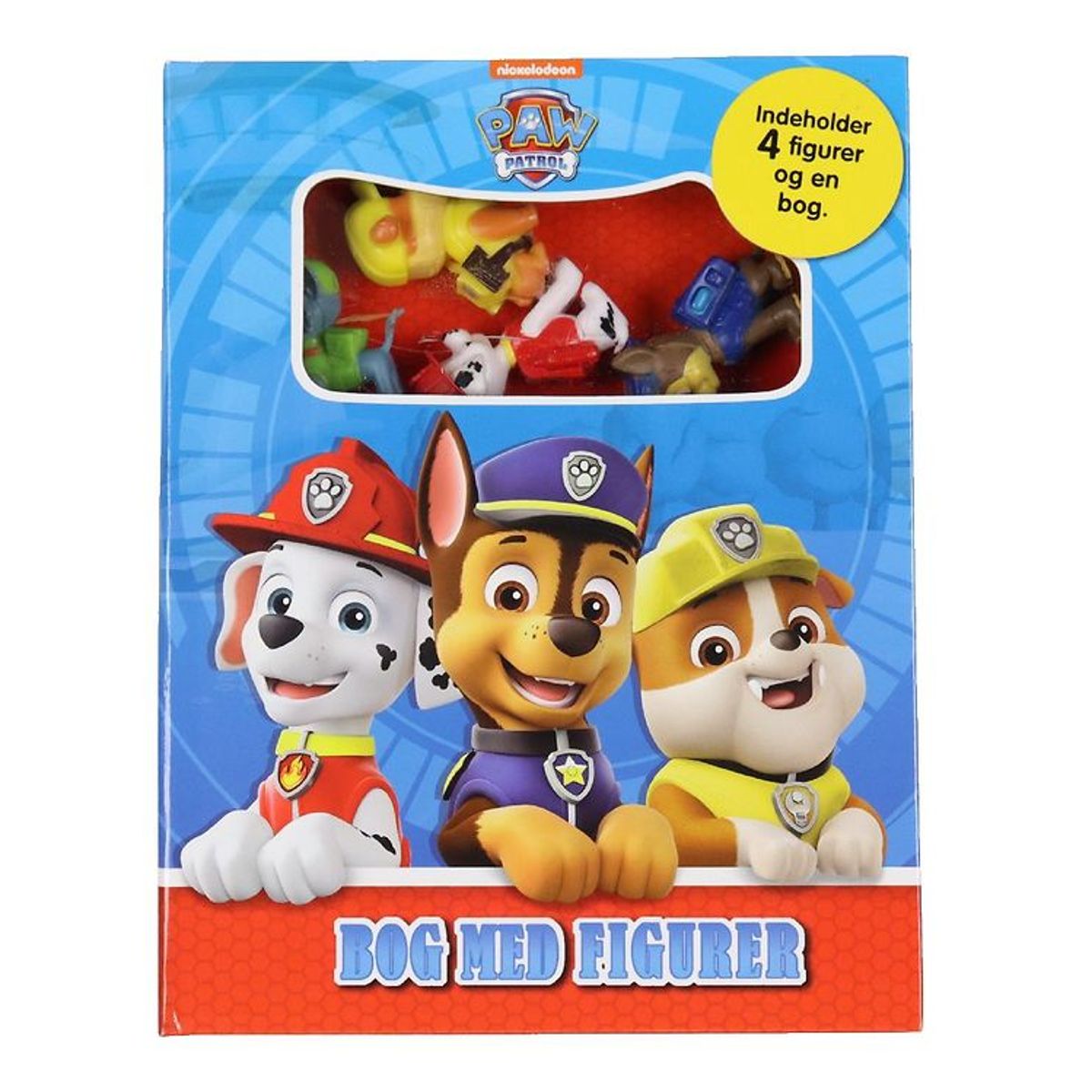 Karrusel Forlag Bog - Paw Patrol - 4 Figurer Og Bog