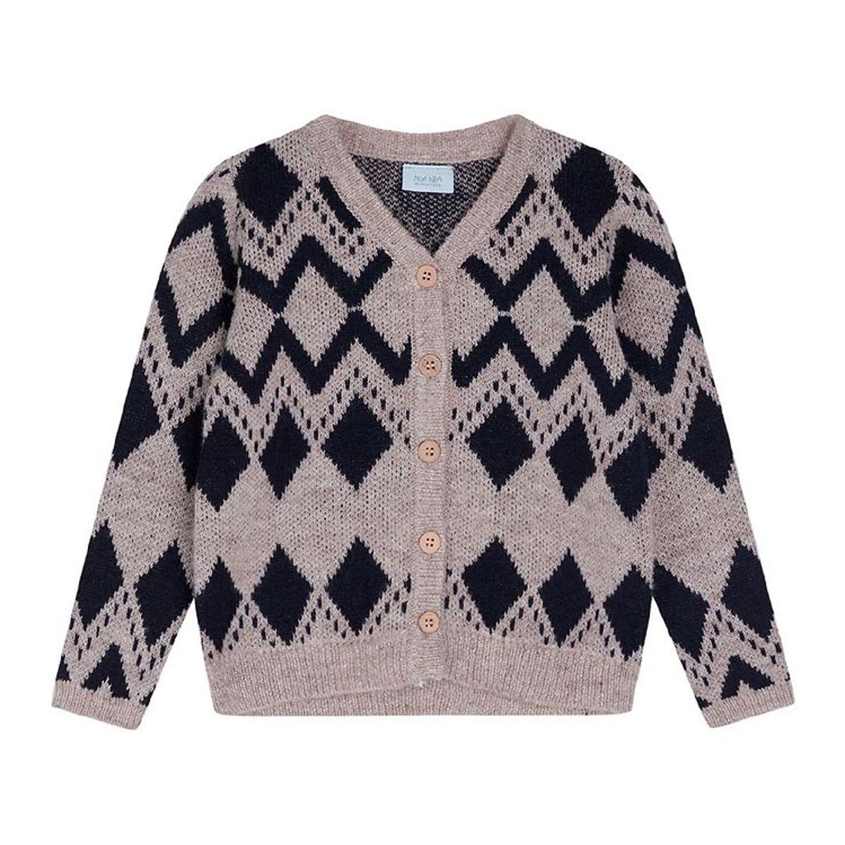 Noa Noa miniature Cardigan - Uld/Polyester - Nohr - Brown/Blue