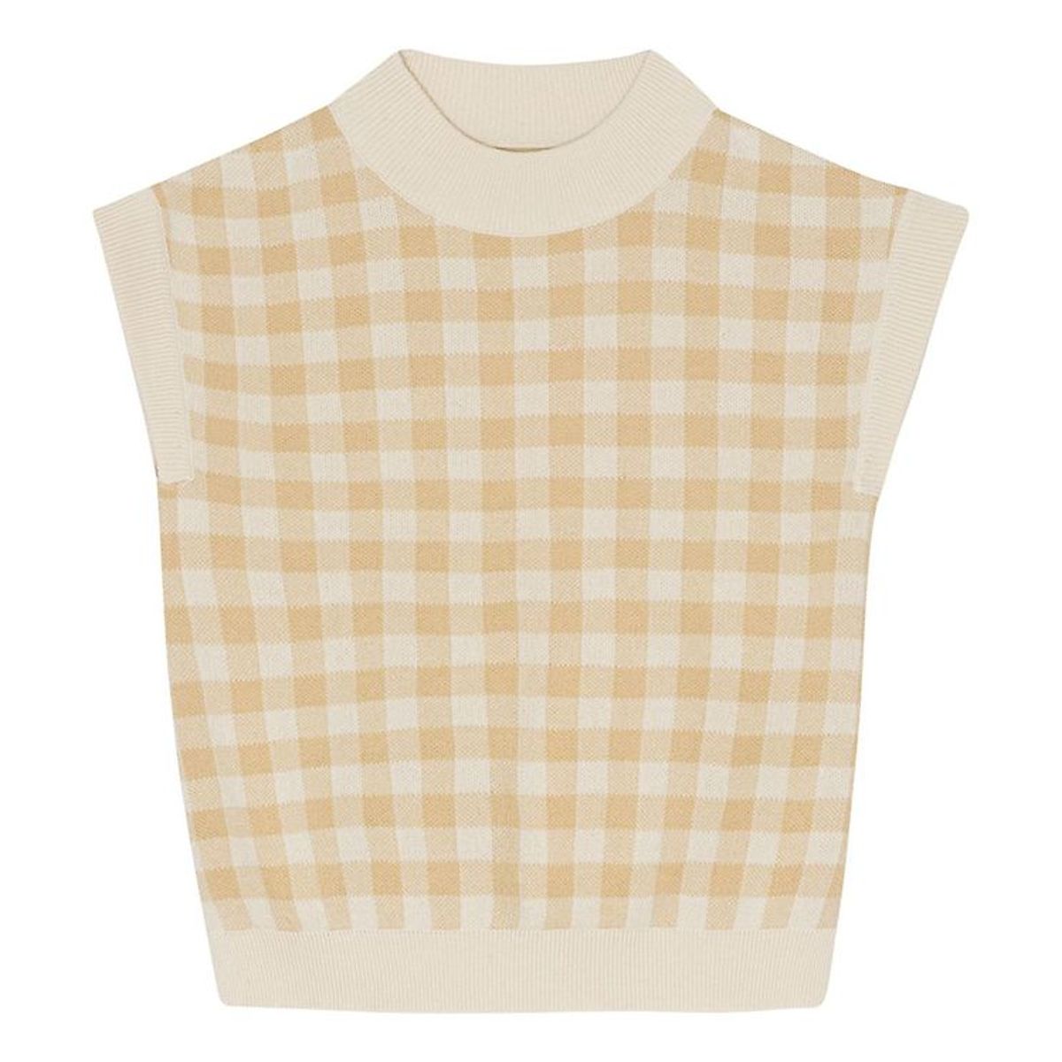 Monsieur Mini Vest - Strik - Gingham - Moss/Offwhite