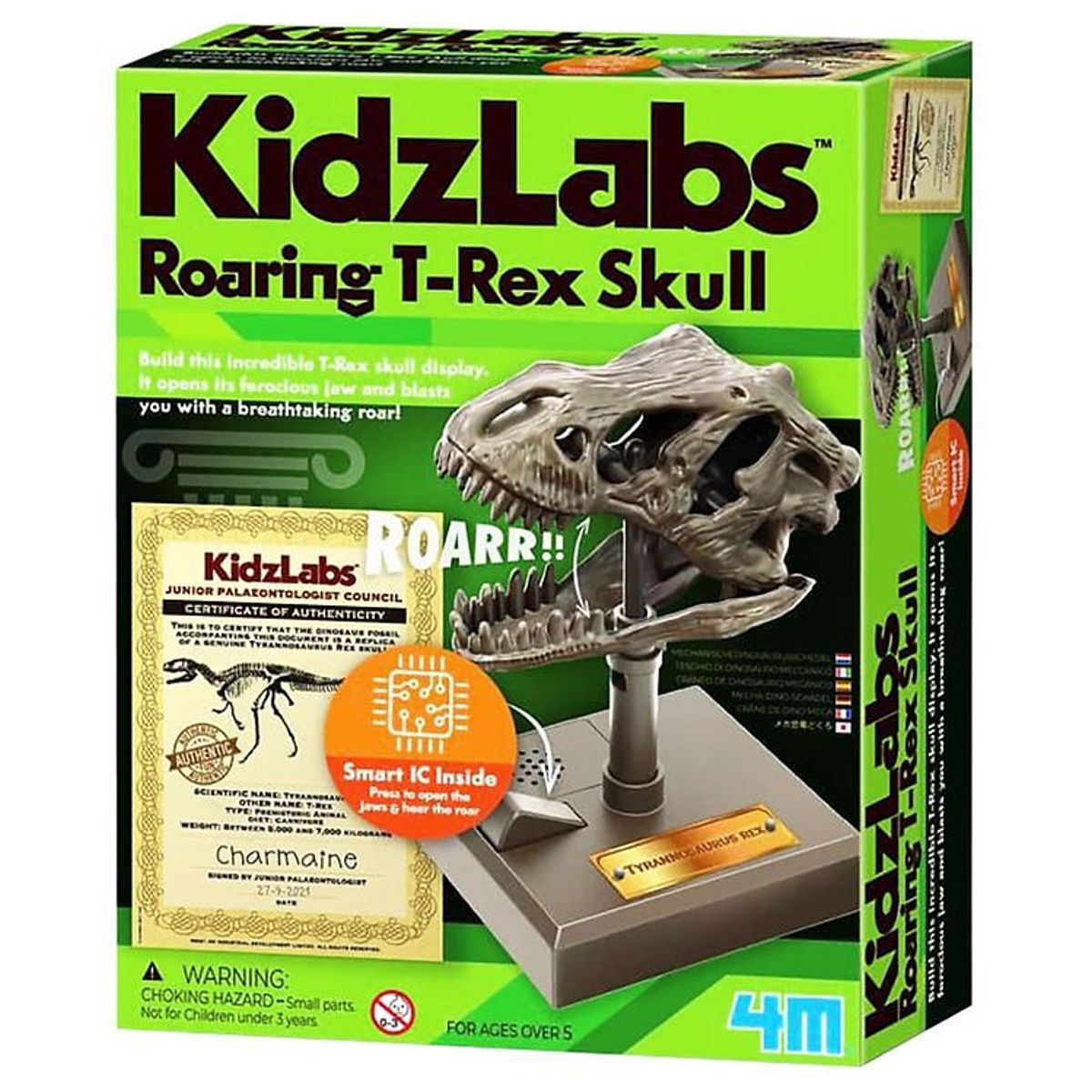 4M Kranium - KidzLabs - Brølende T-Rex Kranium