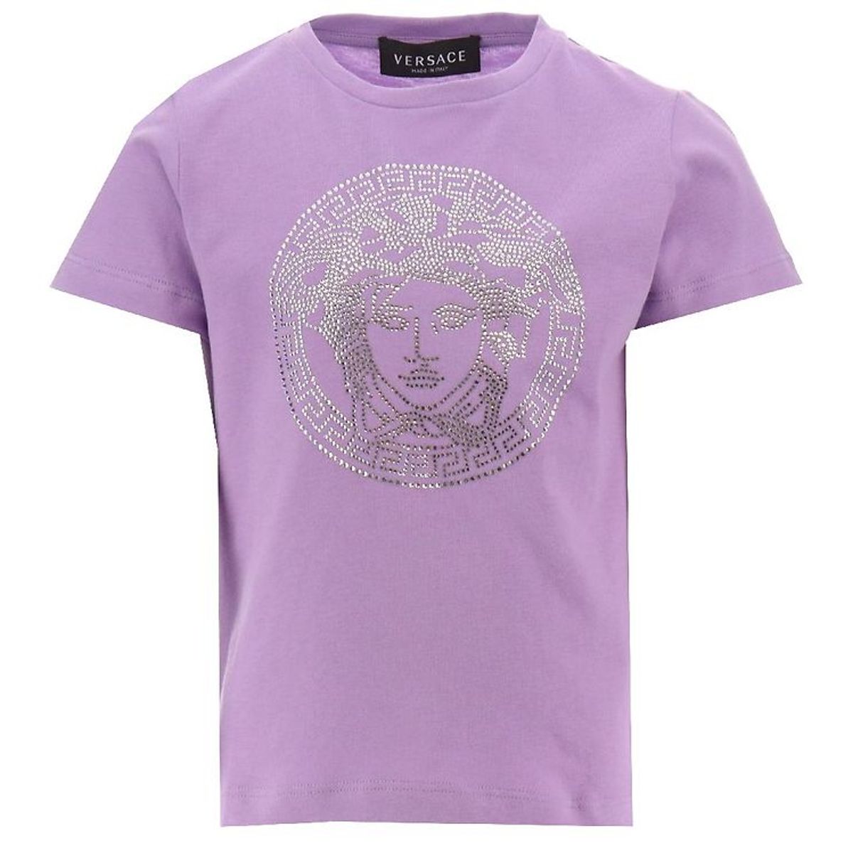 Versace T-shirt - Medusa Strass - Baby Violet m. Krystaller