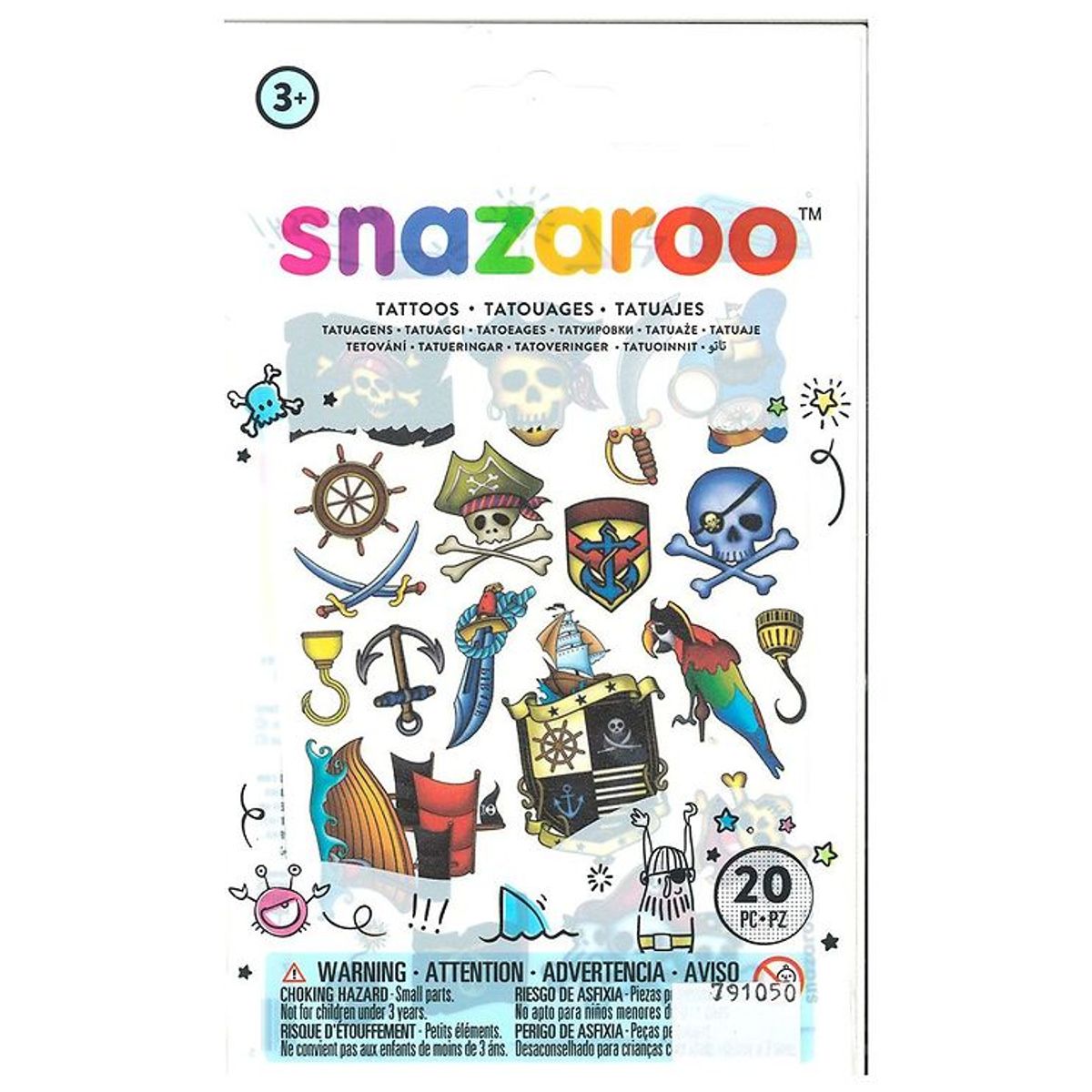 Snazaroo Tatoveringer - 20 Stk. - Pirat