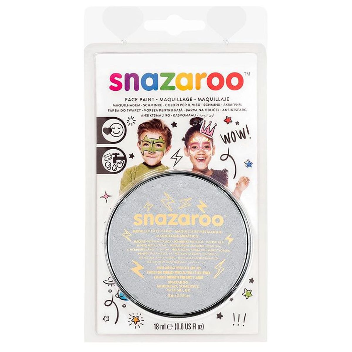 Snazaroo Ansigtsmaling - 18 ml - Silver