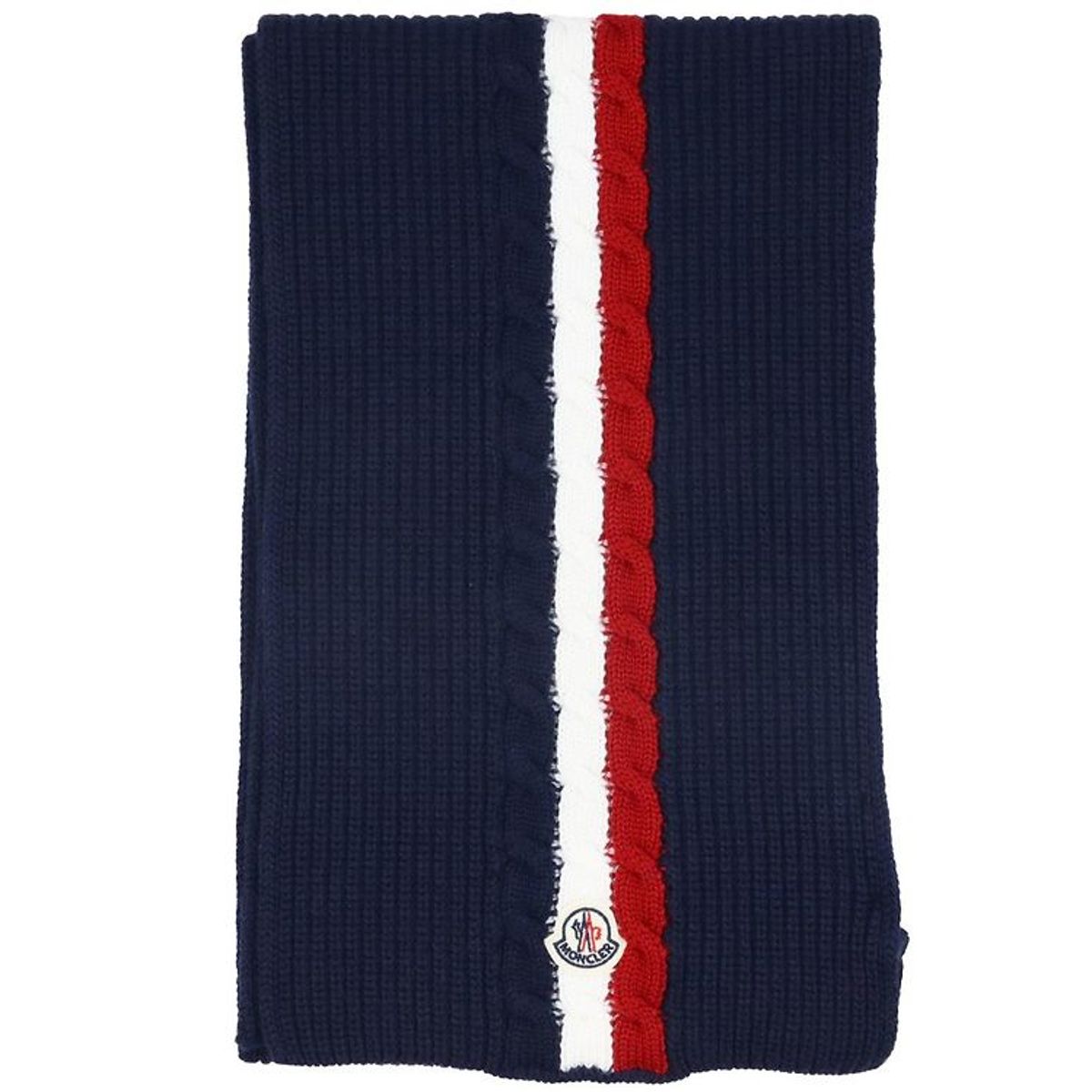 Moncler Halstørklæde - Uld - Navy m. Rød/Hvid