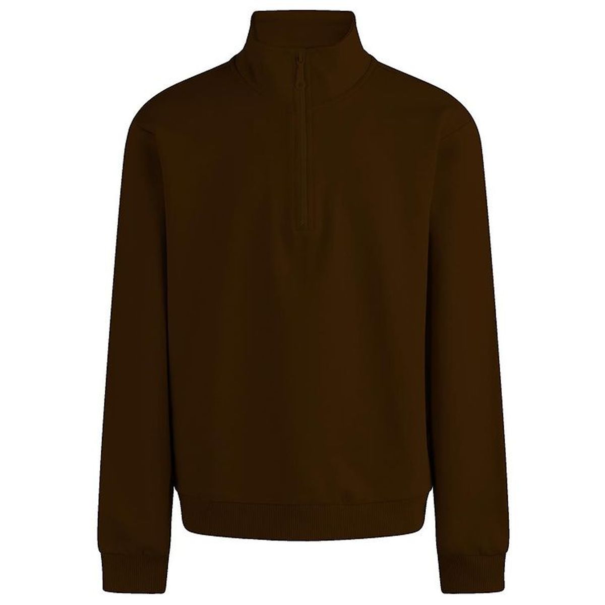 Grunt Sweatshirt - Delfo Sweat Half Zip - Brown