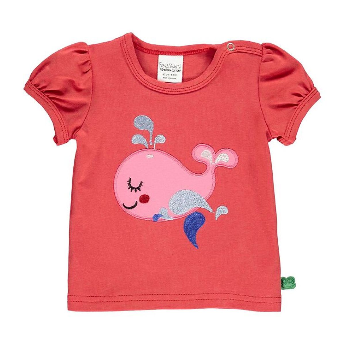 Freds World T-Shirt - Baby - Hello Whale - Cranberry