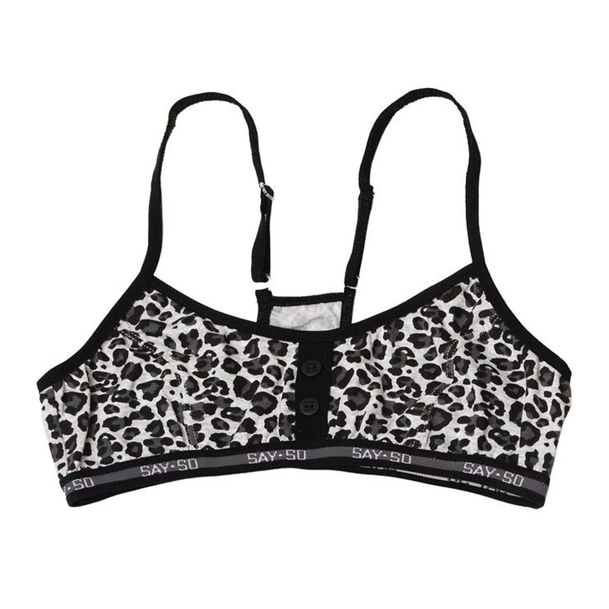 Say-So Top - Gråmeleret m. Leopard