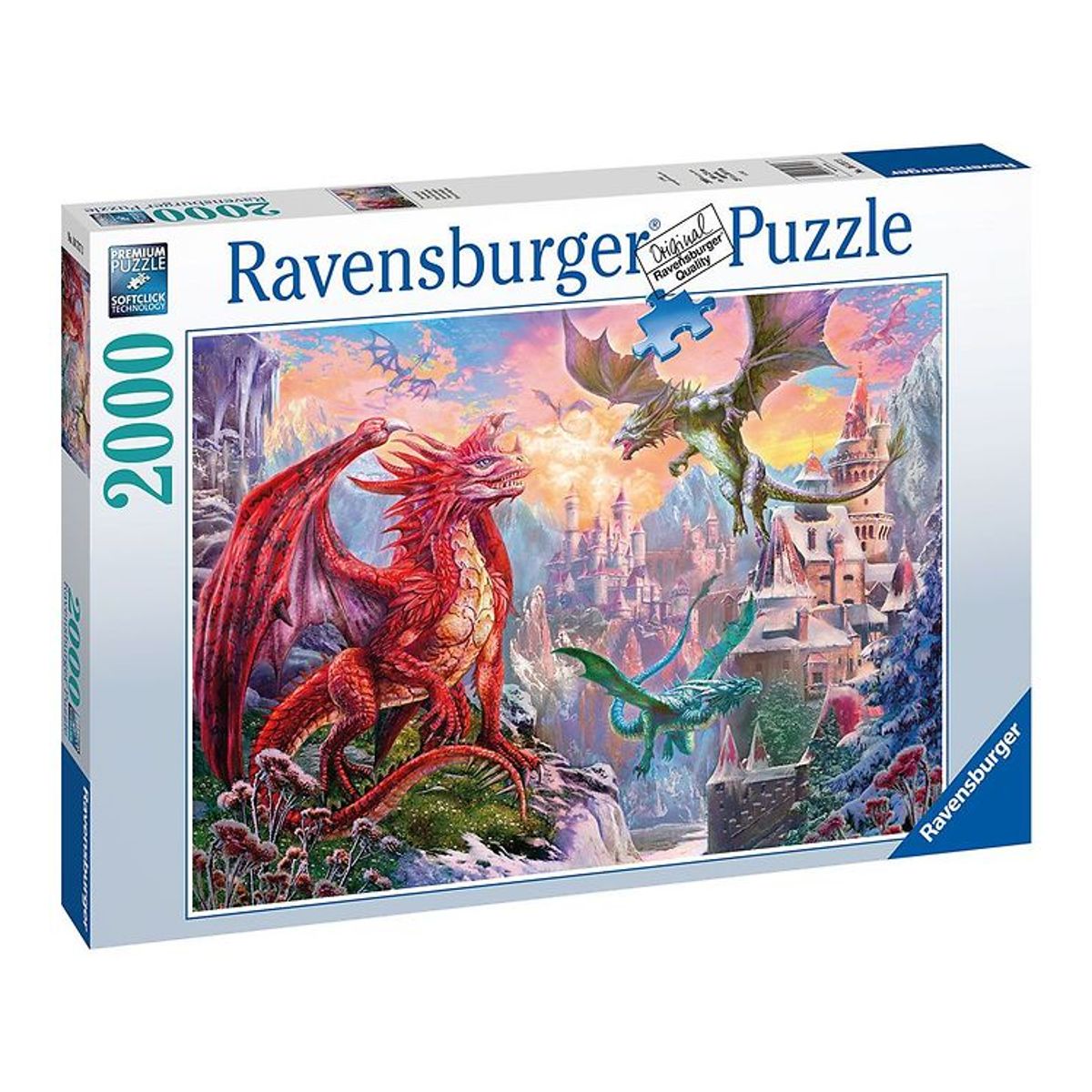 Ravensburger Puslespil - 2000 Brikker - Fantasy Dragon