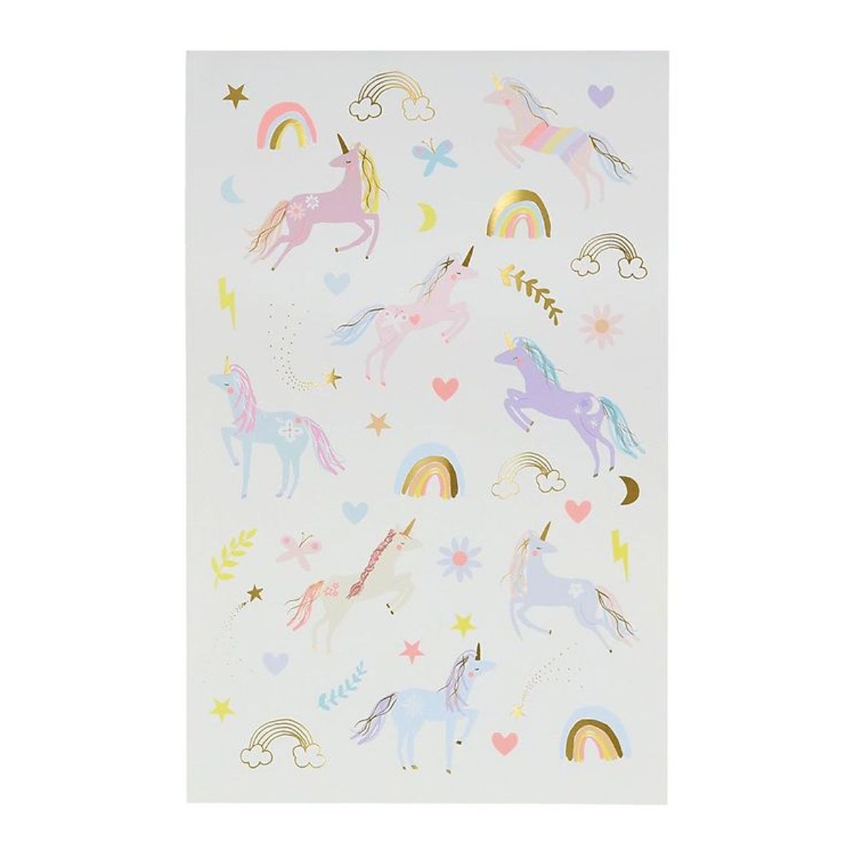 Meri Meri Tatoveringer - Unicorn Tattoo Sheet