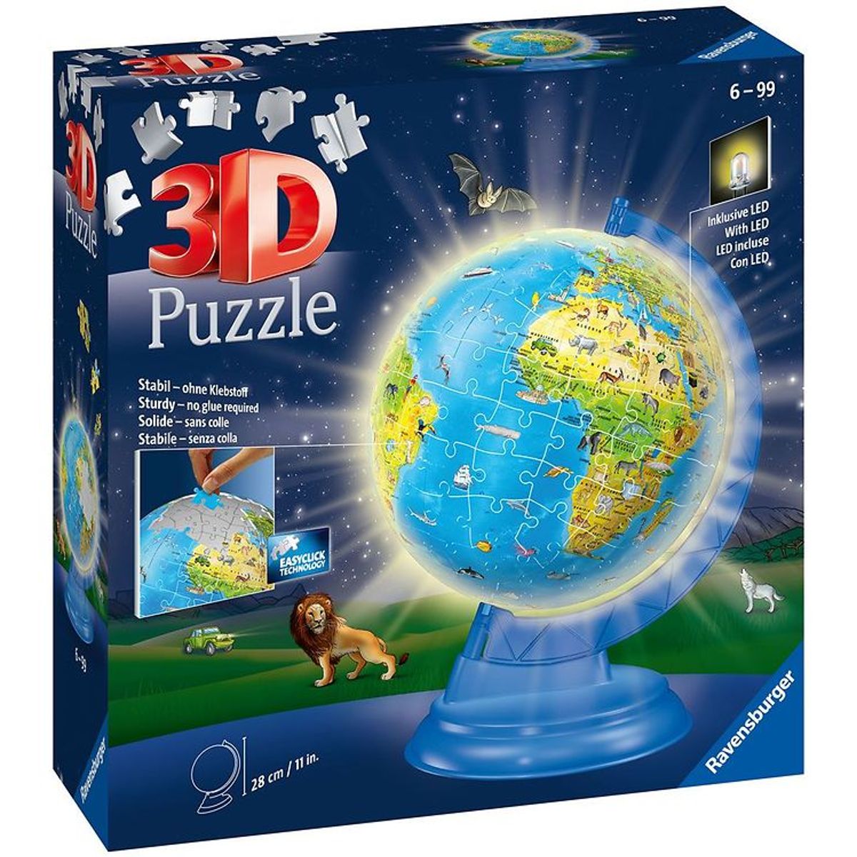 Ravensburger 3D Puslespil - 188 Brikker - Childrens Globe Night