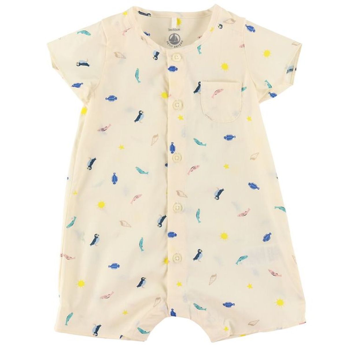 Petit Bateau Sommerdragt - Creme m. Havets Dyr