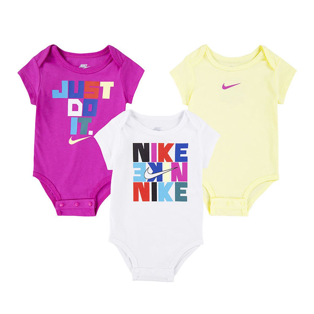 Nike Bodyer k/æ - 3-pak - Hvid/Lilla/Gul