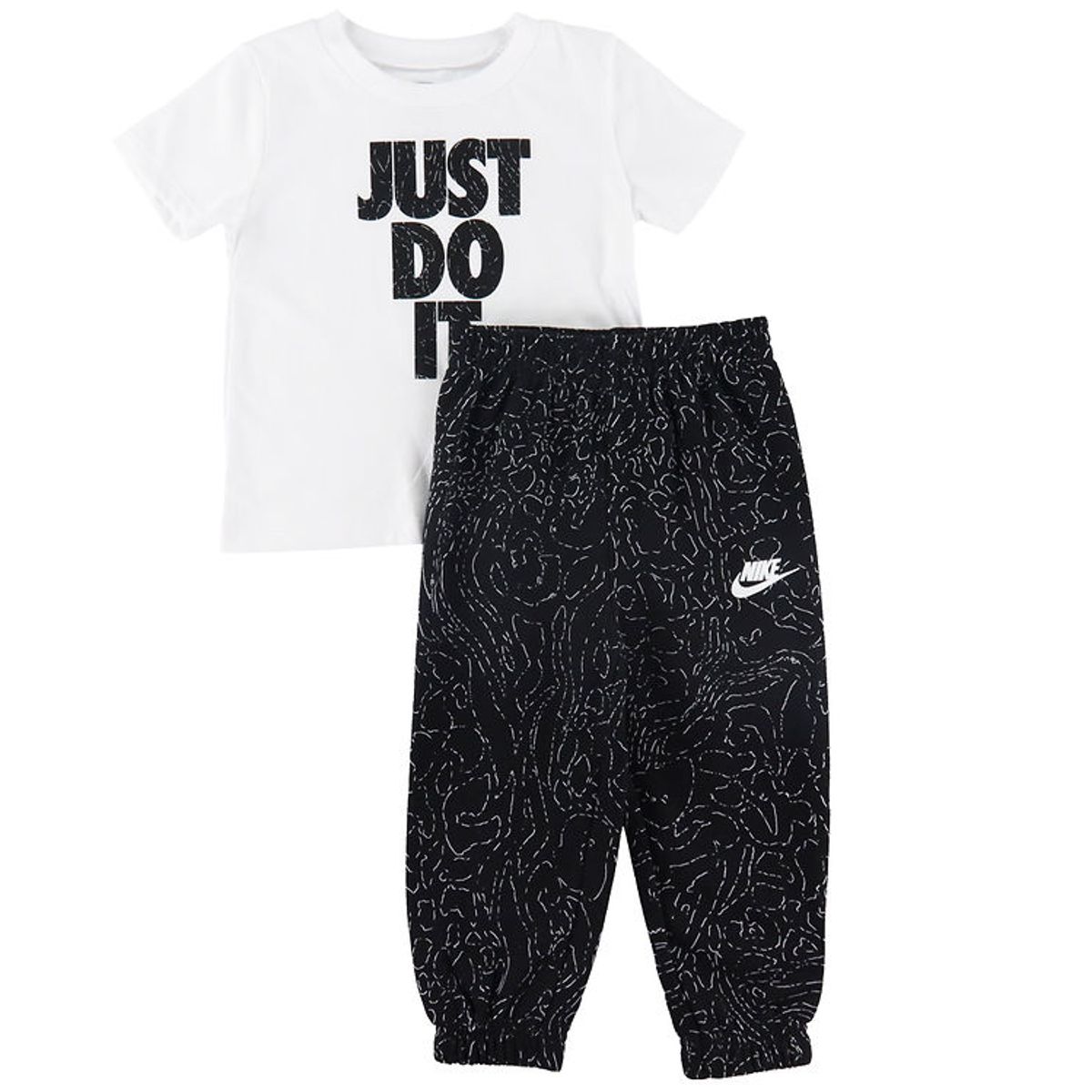 Nike Sæt - T-shirt/Sweatpants - Sort/Hvid