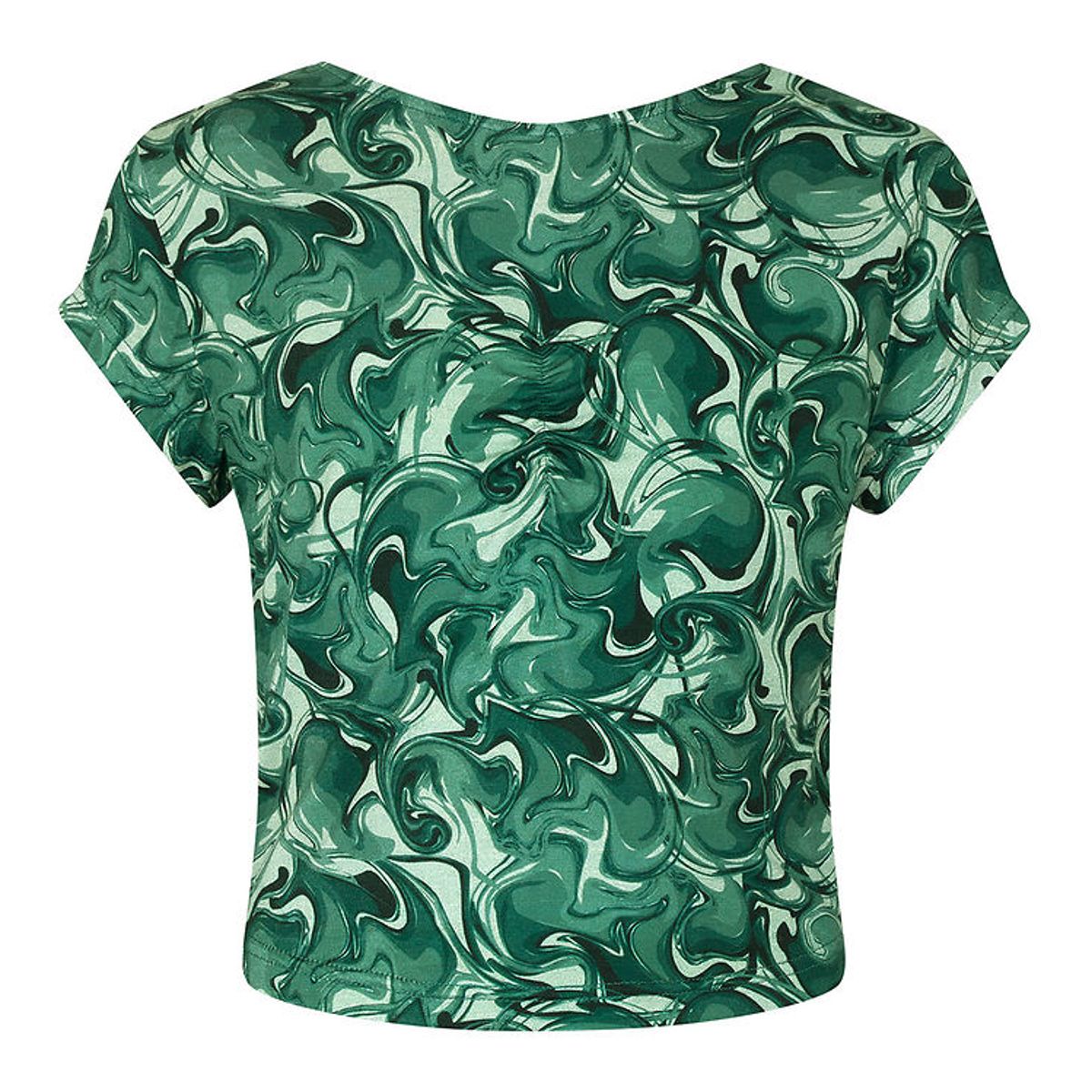 Rosemunde T-shirt - Cropped - Viscose - Eucalyptus Swirl Print