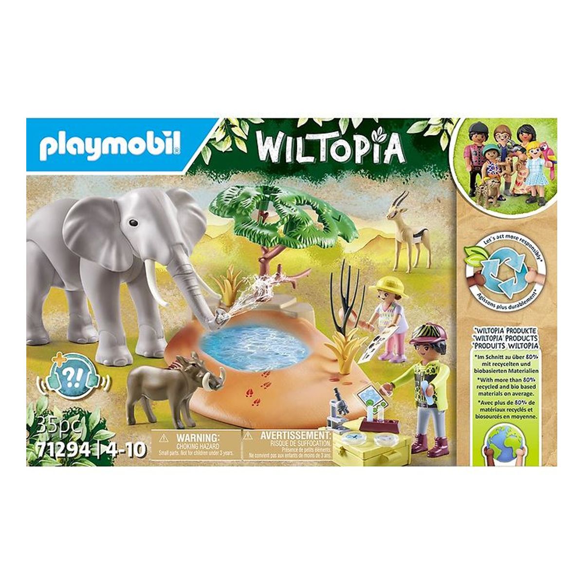 Playmobil Wiltopia - Smuttur Til Vandhullet - 35 Dele - 71294