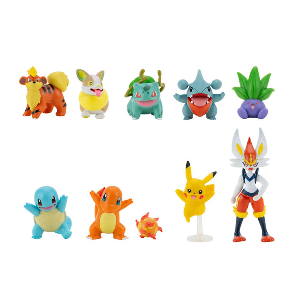 Pokémon Figur - 10-pak - Battle Figure - Pikachu/Bulba