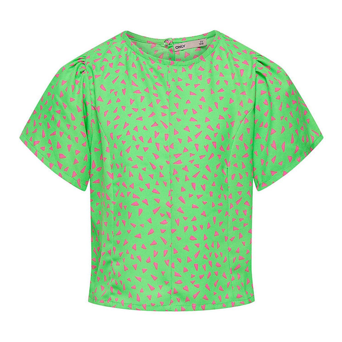 Kids Only T-shirt - KogLino - Summer Green/Sugar Plum Geo Hearts