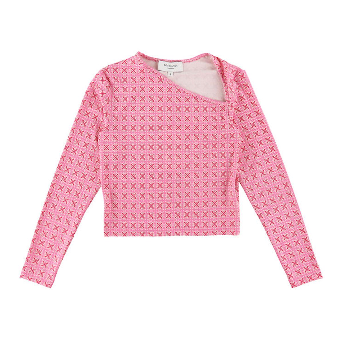 Rosemunde Bluse - Cropped - Pink Tile Print