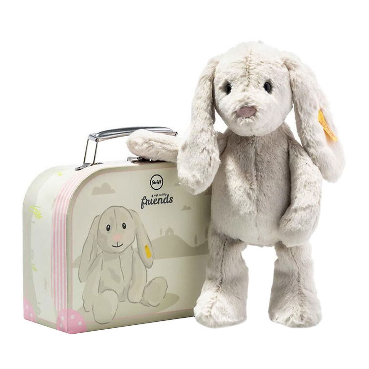 Steiff Bamse - 26 cm. - Hoppie Rabbit - In Suitcase - Grå