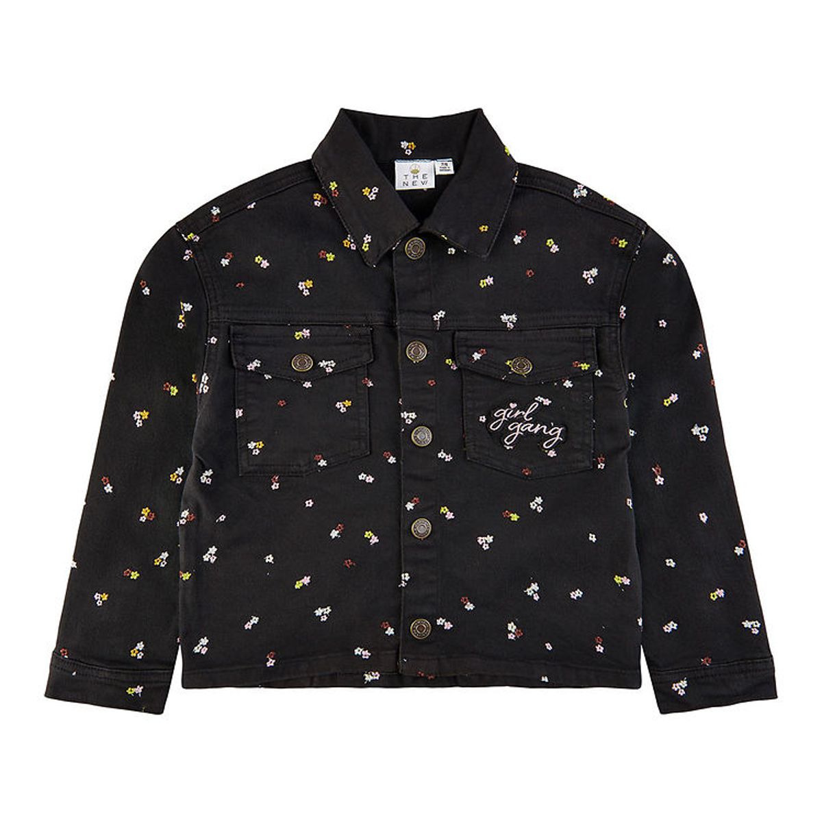 The New Overshirt - Denim - TnHellen - Phantom m. Blomster