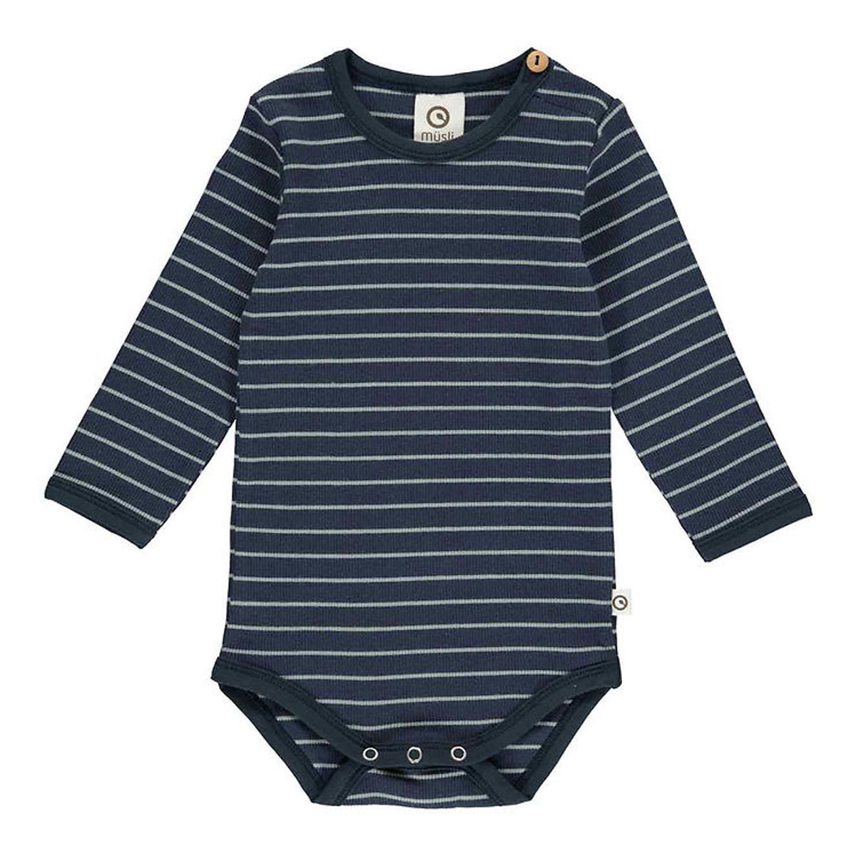 Müsli Body l/æ - Stripe Rib - Night Blue/Spa Green