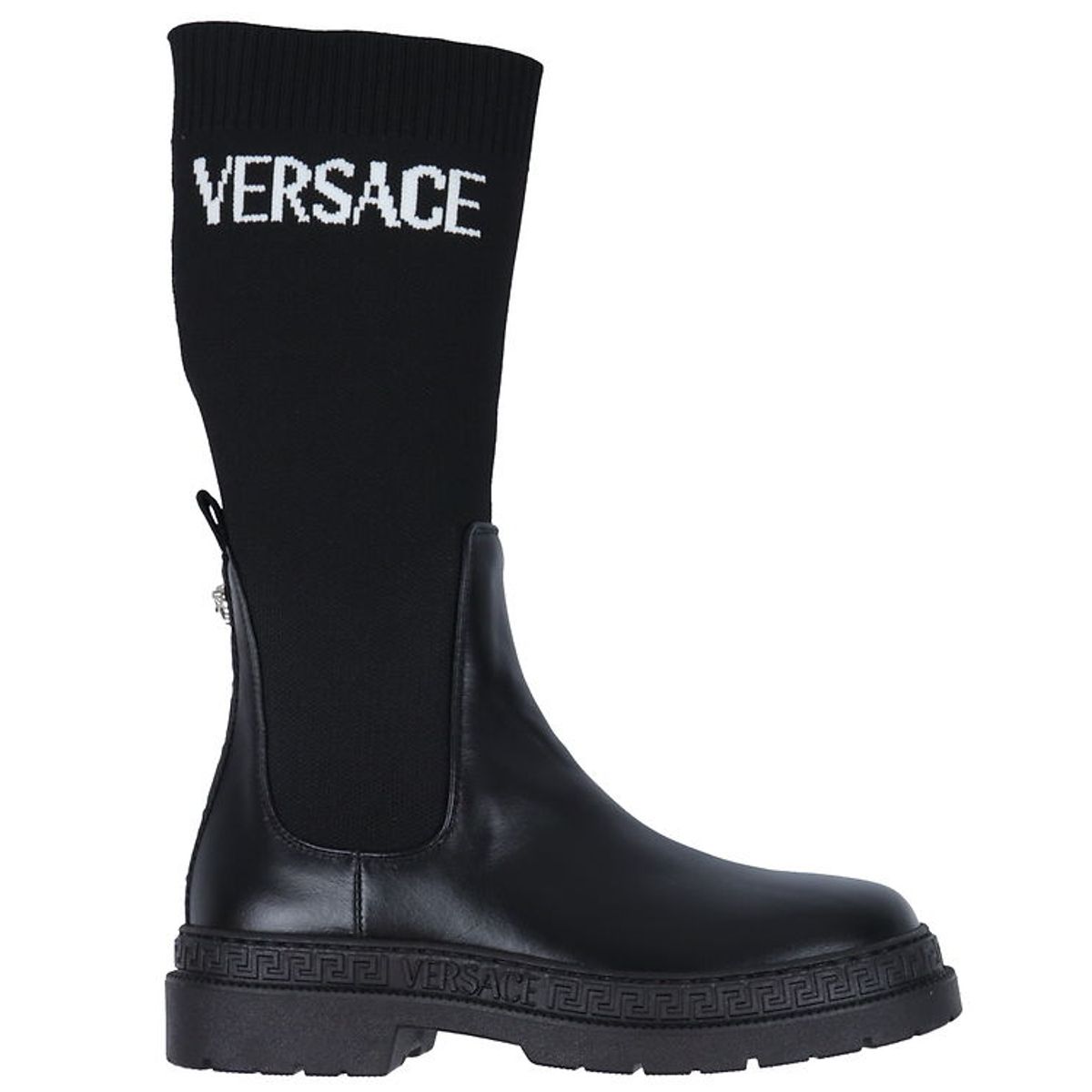 Versace Støvler - Boot Calf - Black/White/Palladium